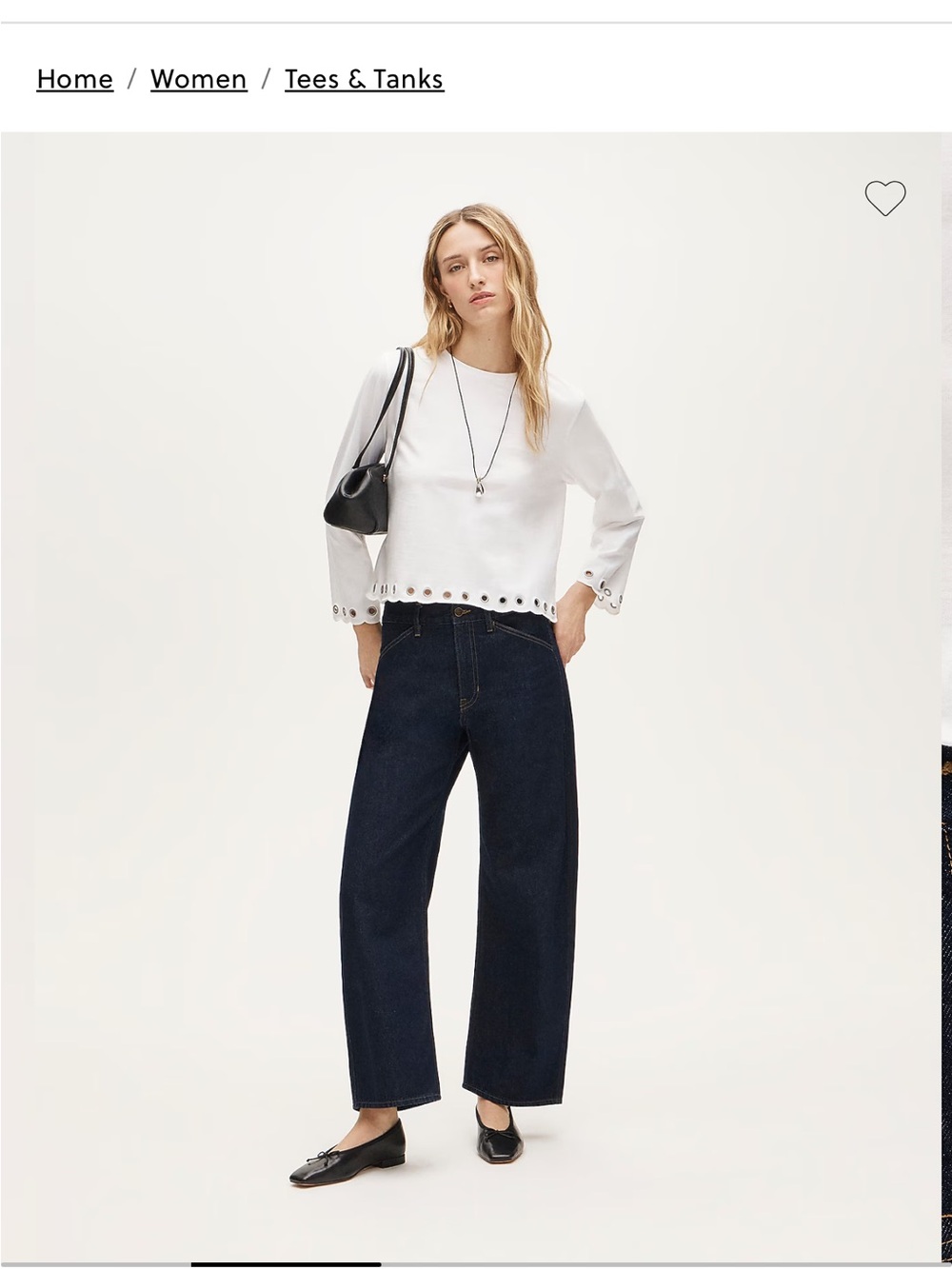 JCrew Boyfriend Jersey Relaxed Long-sleeve T-shirt with Grommets NWT SZ Medium - Picture 3 of 7